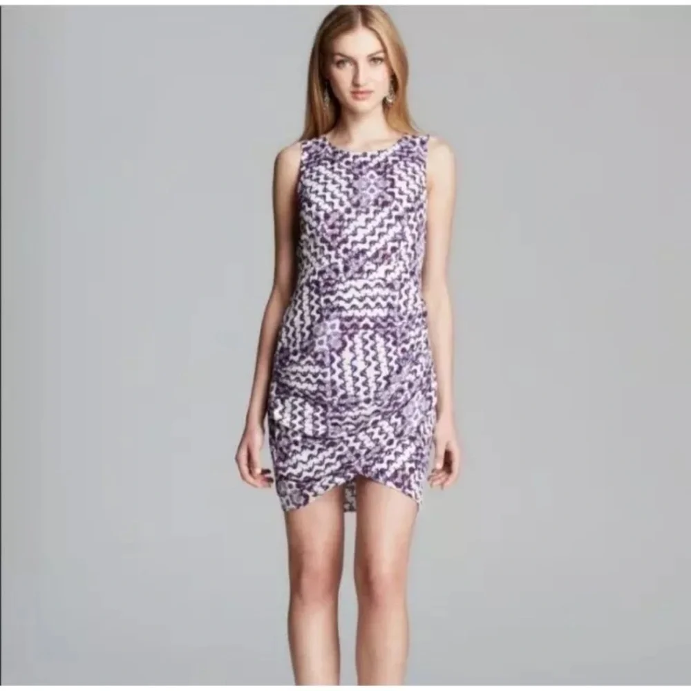 Rebecca Minkoff Silk Sheath Dress Cream Pink Purple 2